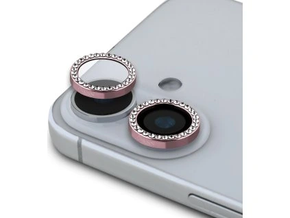 Guess Fixed Glitter Ochrana Čoček pro iPhone 16/16 Plus Pink