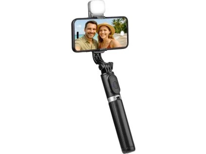 OBAL:ME SelfiePod Glow, selfie tyč a tripod s LED světlem, černá