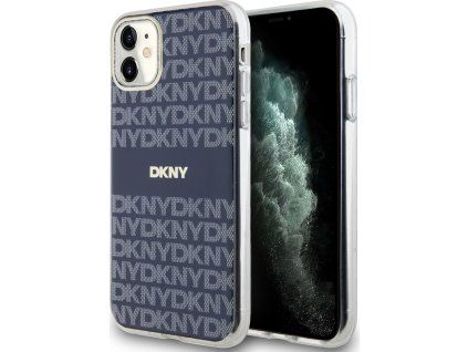 DKNY PC/TPU Repeat Pattern Tonal Stripe MagSafe Zadný kryt pre iPhone 11 Modrý
