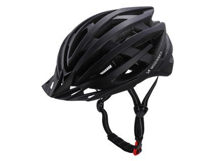 Cyklistická helma Wozinsky MTB s USB zadním světlem M - Černá