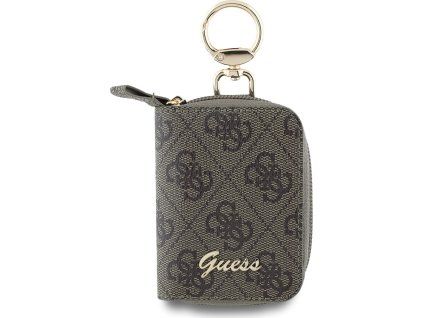 Guess PU 4G Script Logo Kľúčenka Hnedá
