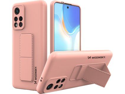 Silikonový kryt Wozinsky s stojánkem pro Xiaomi Poco M4 Pro 5G růžový
