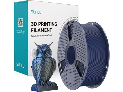 Dvoubarevná filamentová nit Sunlu PLA+ Silk (černá a modrá)