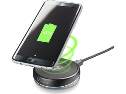 Bezdrátová nabíječka CellularLine TWIST s nastavitelným úhlem, černá