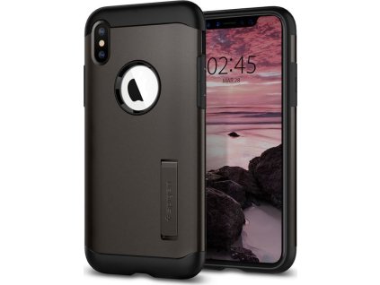 Spigen Slim Armor, gunmetal - iPhone XS/X