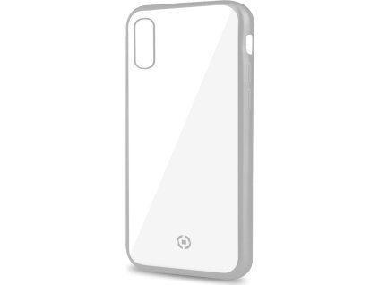 TPU pouzdro CELLY Laser - lemování s matným kovovým efektem pro Apple iPhone XS Max, stříbrné