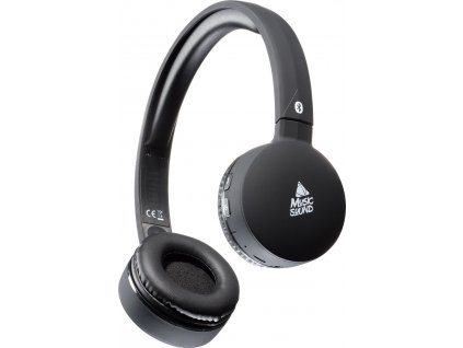 Bluetooth sluchátka MUSIC SOUND s hlavovým mostem a mikrofonem, černá