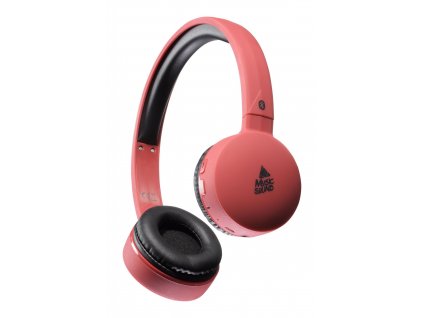 Bluetooth sluchátka MUSIC SOUND s hlavovým mostem a mikrofonem, červená