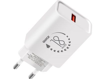 Cestovná nabíjačka OBAL:ME USB-A 18W, biela