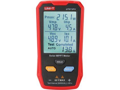 Tester solárních panelů Uni-T UT673PV s funkcí MPPT