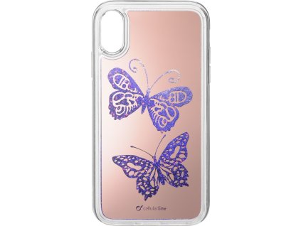 Gelové pouzdro Cellularline Stardust pro Apple iPhone X/XS, motiv Motýl