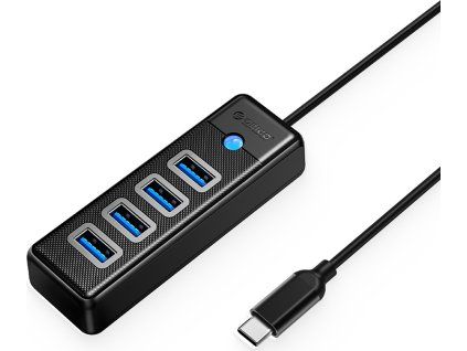 Orico PW4U-C3 USB-C / 4x USB-A 3.0 Hub - Černý