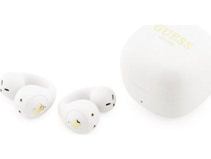 Guess Mini Classic Logo OWS Bezdrôtové Slúchadlá Biele