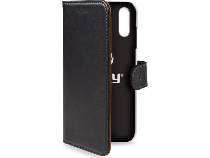Pouzdro typu kniha CELLY Wally pro Apple iPhone XS Max, PU kůže, černé