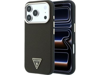 Puzdro Guess Kevlar Triangle Logo MagSafe pre iPhone 17 Pro Max / 18 Pro Max - hnedé