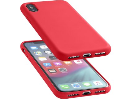 Ochranný silikonový kryt CellularLine SENSATION pro Apple iPhone XS Max, červený