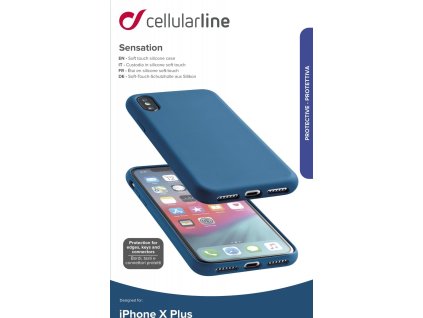 Ochranný silikonový kryt CellularLine SENSATION pro Apple iPhone XS Max, modrý