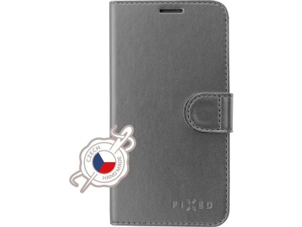 Pouzdro typu kniha FIXED FIT Shine pro Apple iPhone XR, antracitové