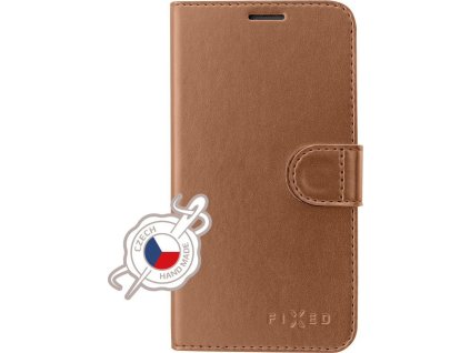 Pouzdro typu kniha FIXED FIT Shine pro Apple iPhone XR, bronzové