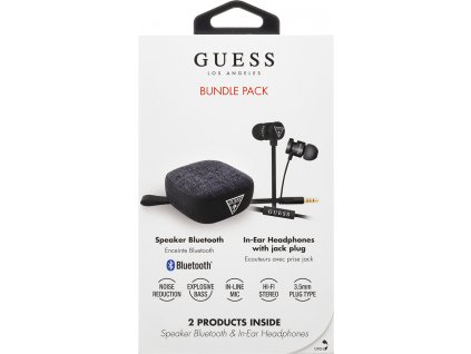 Guess Bundle In-Ear Headphones + Bluetooth Speaker Black (EU Blister)