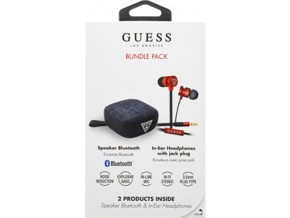 Guess Bundle In-Ear Headphones + Bluetooth Speaker Red (EU Blister)