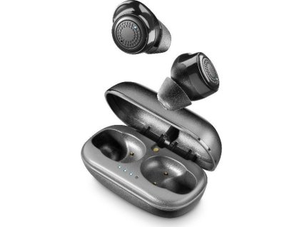 True wireless sluchátka Cellularline PETIT s dobíjecím pouzdrem, černá