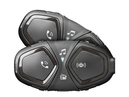 Bluetooth handsfree pro uzavřené a otevřené přilby CellularLine Interphone ACTIVE, Twin Pack