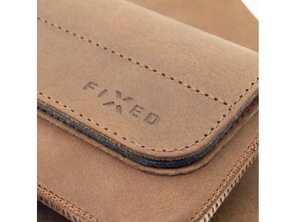 Horizontální kožené pouzdro FIXED Posh se zavíráním, velikost 4XL+, hnědé