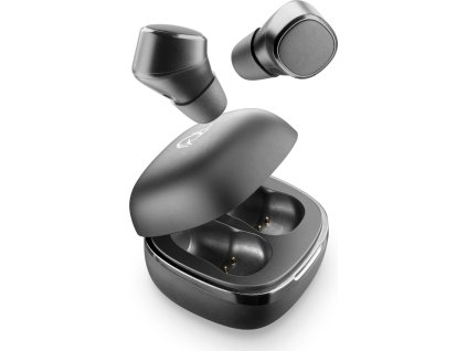 True wireless sluchátka Cellularline Evade s dobíjecím pouzdrem, černá