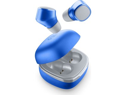 True Wireless sluchátka Cellularline Evade s dobíjecím pouzdrem, modrá