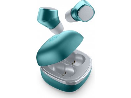 True Wireless sluchátka Cellularline Evade s dobíjecím pouzdrem, zelená