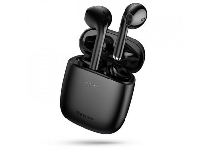 Baseus W04 TWS bezdrátová bluetooth sluchátka s dobíjecím pouzdrem, černá
