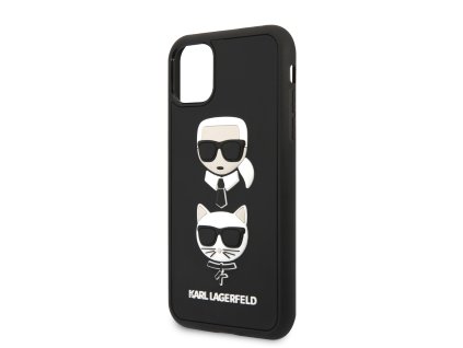 KLHCN58IK3DKC Karl Lagerfeld 3D Rubber Heads Kryt pro iPhone 11 Pro Black