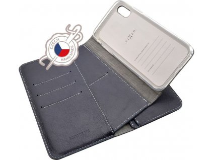 Kožené pouzdro FIXED Double Book pro Apple iPhone XS Max , modré