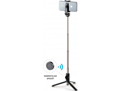 Selfie stick s tripodom FIXED Snap Lite a bezdrôtovou spúšťou, čierny