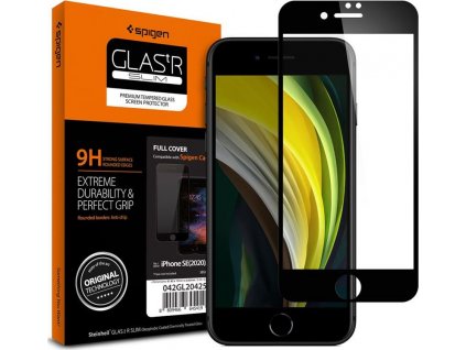 Spigen Glass FC HD, čierna - iPhone SE/8/7