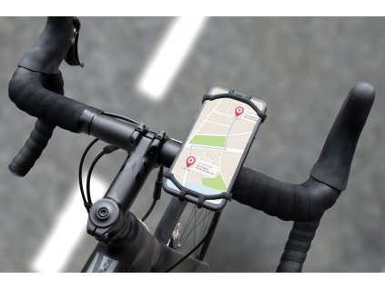 Silikonový držák mobilního telefonu na kolo FIXED Bikee, černý