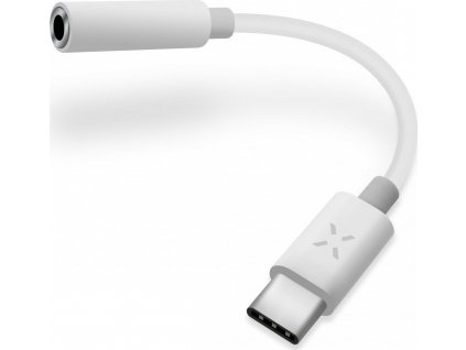 Redukcia FIXED LINK pre pripojenie slúchadiel z USB-C na 3,5 mm jack s DAC chipom, biela