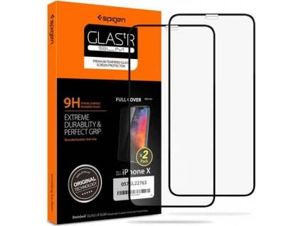 Spigen Glass FC 2 Pack, čierna - iPhone 11 Pro/XS/X