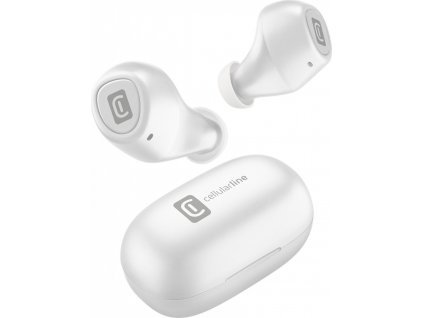 True Wireless sluchátka Cellularline Blink s dobíjecím pouzdrem, bílá