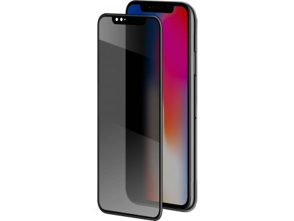 Ochranné tvrdené sklo Clearo Privacy 3D pre Apple iPhone X/XS (sklo do hrán displeja), stmavovací efekt, čierne