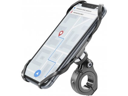 Univerzálny držiak Cellularline Bike Holder PRO pre mobilné telefóny na upevnenie na riadidlá, čierny