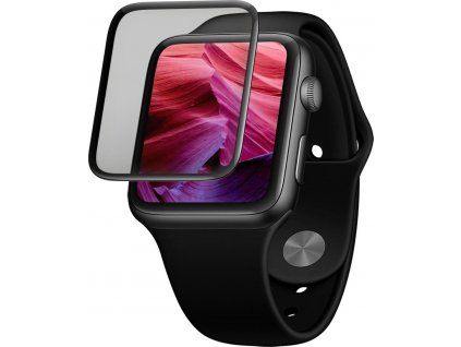 Ochranné tvrzené sklo FIXED 3D Full-Cover pro Apple Watch 44mm s aplikátorem, s lepením přes celý displej, černé