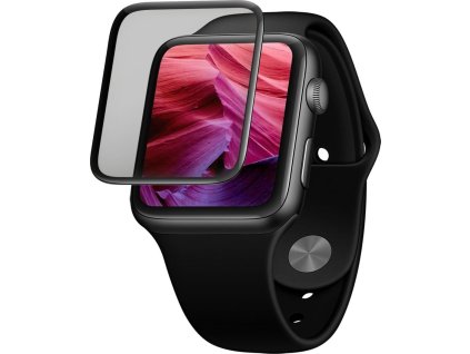 Ochranné tvrzené sklo FIXED 3D Full-Cover pro Apple Watch 42mm s aplikátorem, s lepením přes celý displej, černé