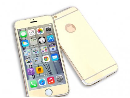 Zrcadlové tvrzené sklo Mirrori (přední + zadní) pro iPhone 7 PLUS/8 PLUS (Barva Zlatý)