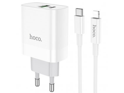 Rychlonabíječka Hoco C80A PD20W/QC3.0 + Lightning kabel pro iPhone, White