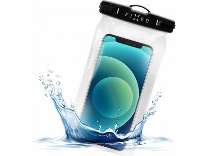 Vodeodolné plávajúce puzdro na mobil FIXED Float s kvalitným uzamykacím systémom a certifikáciou IPX8, čierna