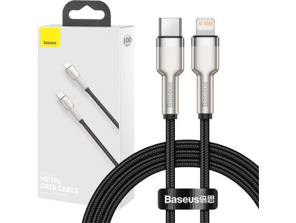 Baseus Cafule Metal Series Datový Kabel USB-C - Lightning 20W 1m Black