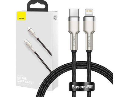 Kabel USB-C pro Lightning Baseus Cafule, PD, 20W, 0,25m (černý)
