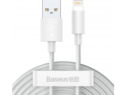 Baseus Simple Wisdom Data Cable Kit USB to Lightning 2.4A (2PCS/Set)1.5m - bílý